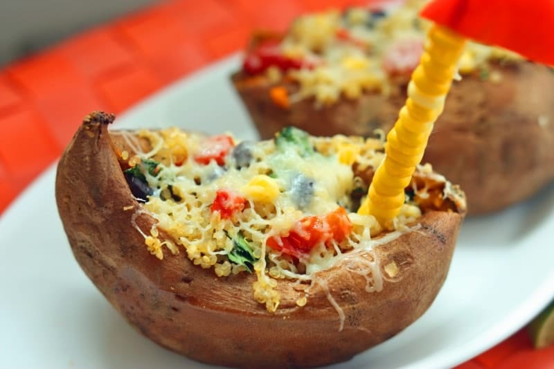 Quinoa Stuffed Sweet Potato Boat Recipe. When you want to boost the protein on a meal that's already super healthy, add quinoa!